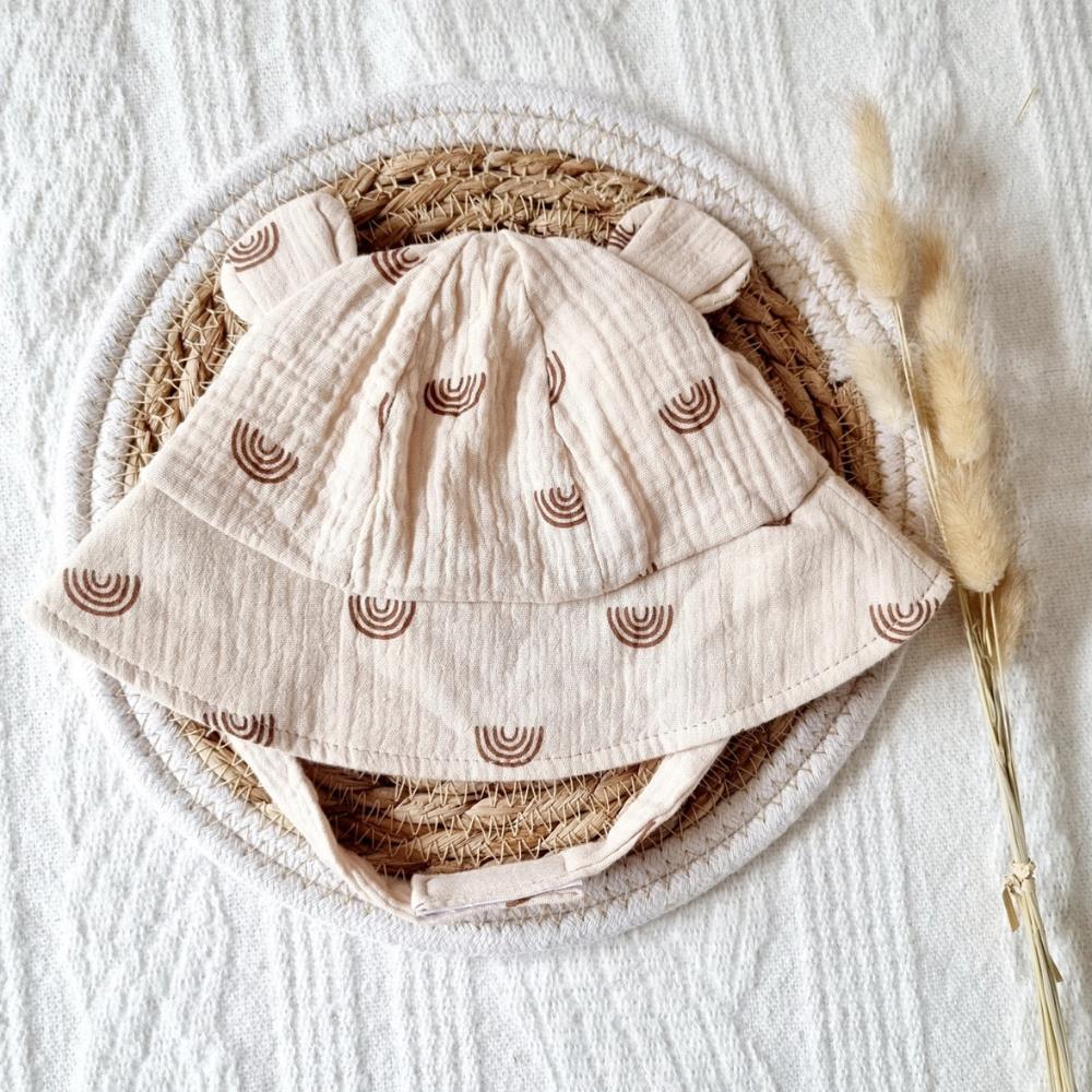 Rammelaartje Sombrero para el sol beige/arcoíris