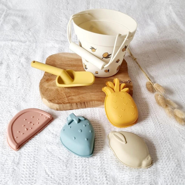 Conjunto de Praia em Silicone Rammelaartje Lemons 6 Peças