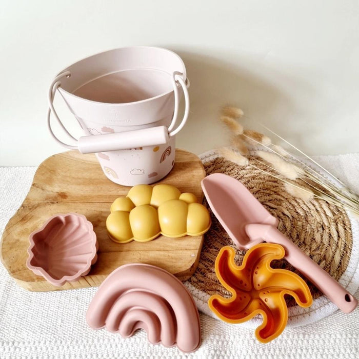 Conjunto de Praia em Silicone Rammelaartje Rainbow 6 Peças