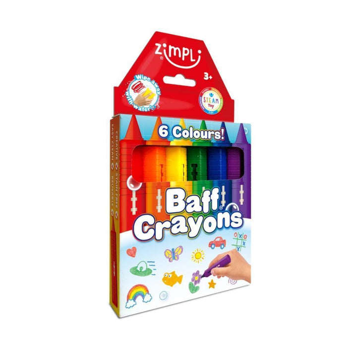 6 Lápis de Cor Para Banho Zimpli Baff Crayons