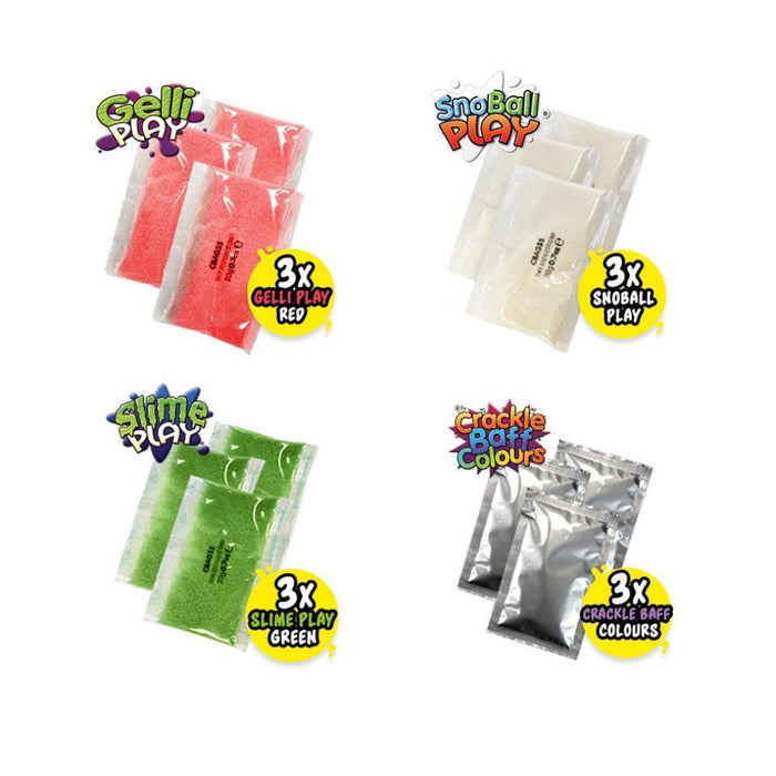 Mega Conjunto Sensorial Gelli + Slime + Snoball + Crackle