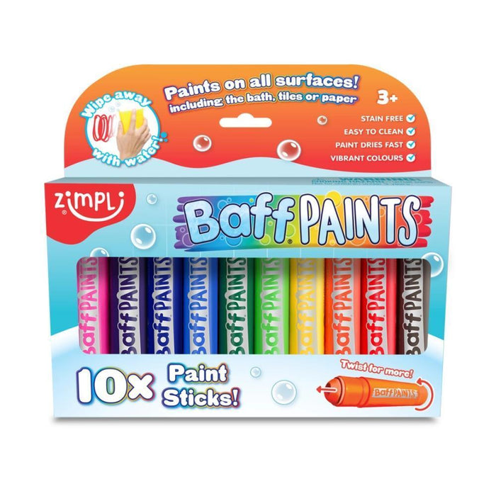 10 Marcadores Laváveis para Banho Zimpli Baff Paints