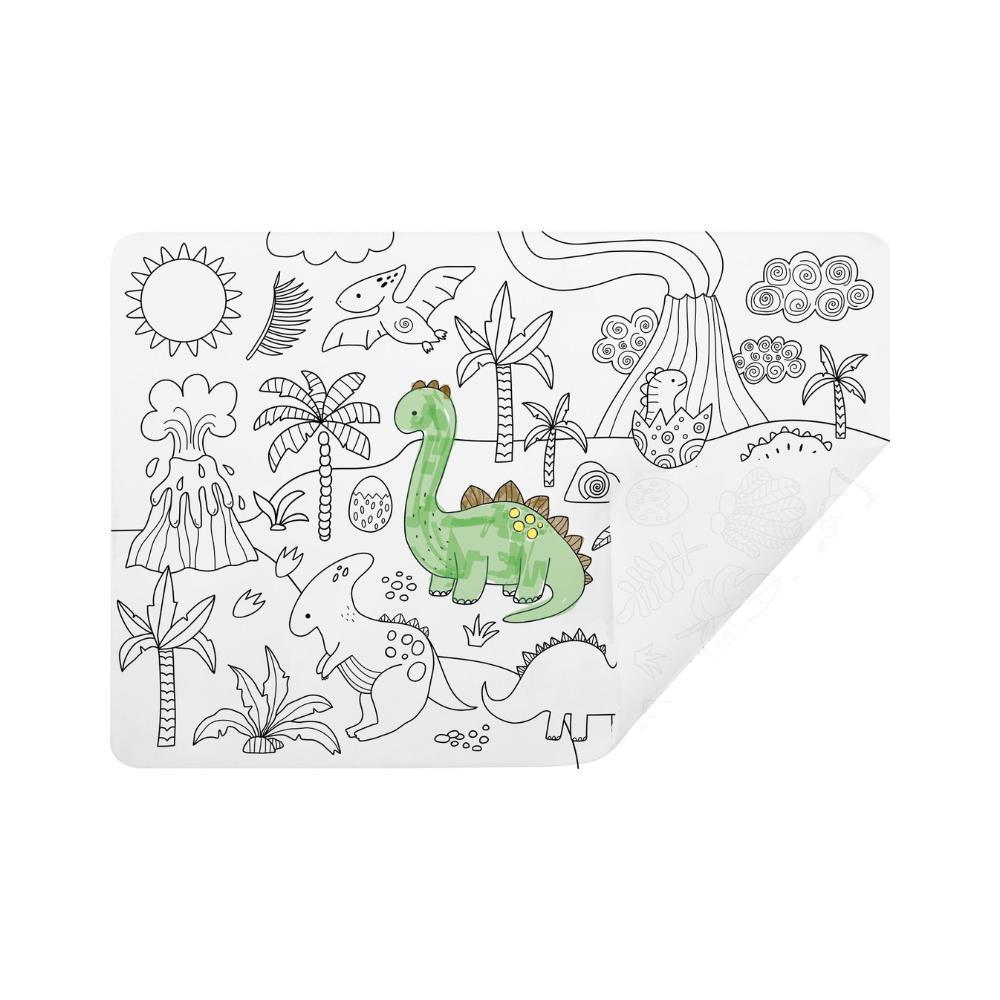 Individual em Silicone para Colorir Ulysse Dinossauros com Canetas