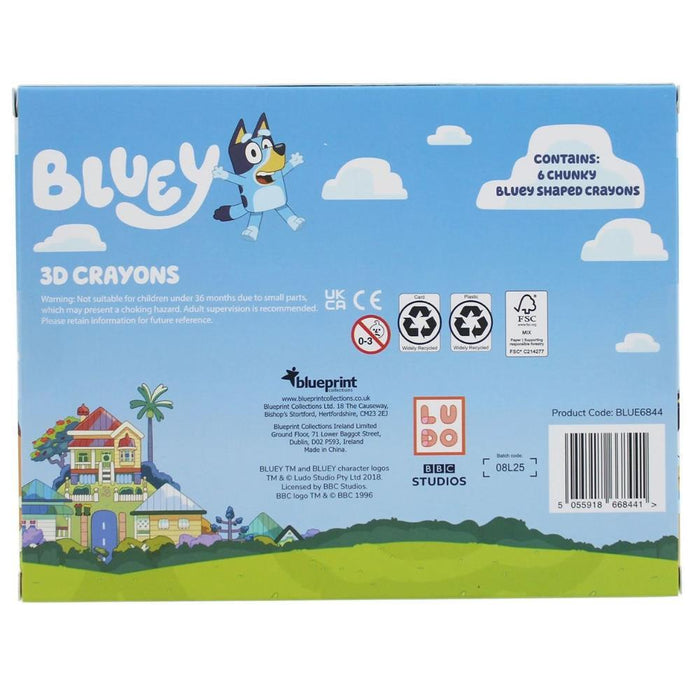 6 Lápis de Cera 3D Bluey