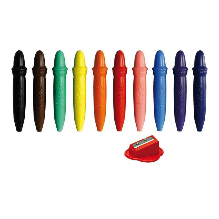 Lápices de cera Giotto Be-Bè de 10 colores + sacapuntas