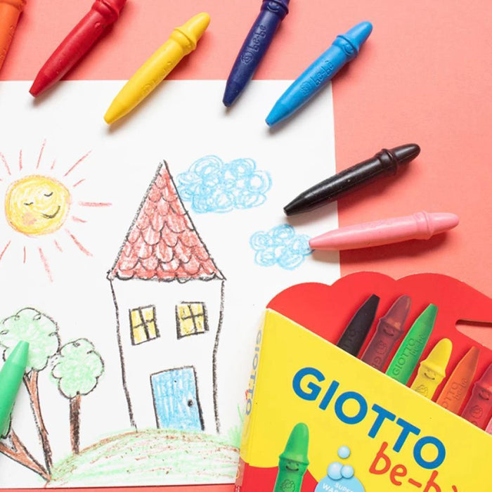 Lápices de cera Giotto Be-Bè de 10 colores + sacapuntas
