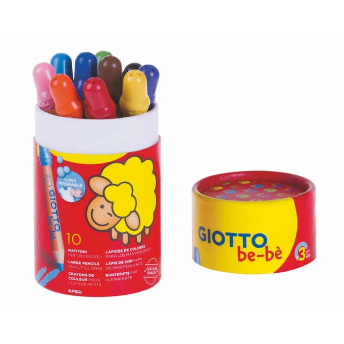 Taza con lápices de colores Giotto Be-Bè de 10 colores