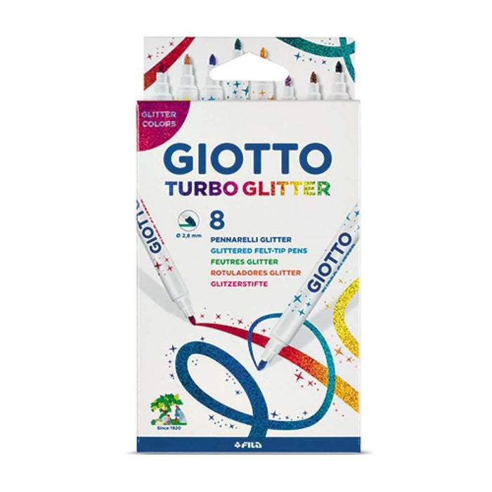 Rotuladores Giotto Turbo Glitter, 8 colores