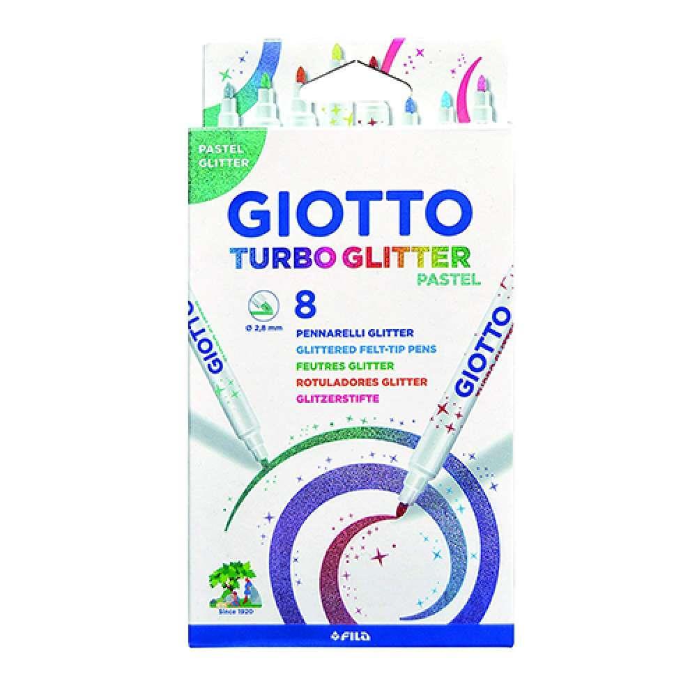 Giotto Marcadores Turbo Glitter Pastel 8 Canetas