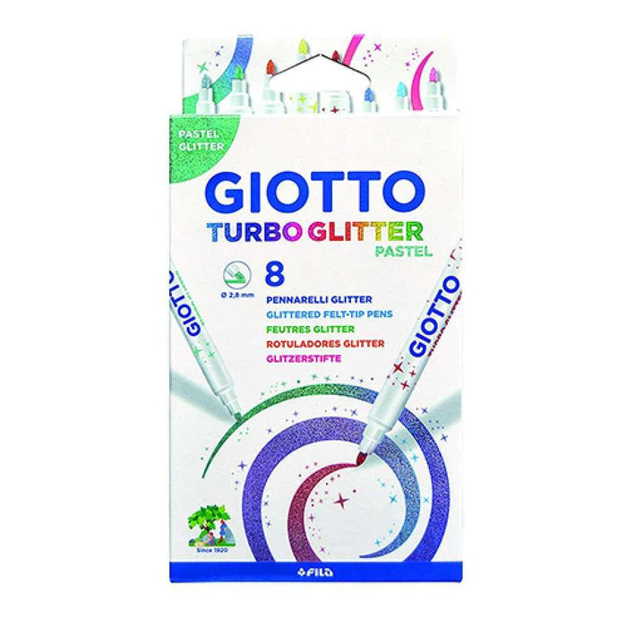 Rotuladores Giotto Turbo Glitter Pastel 8 Bolígrafos