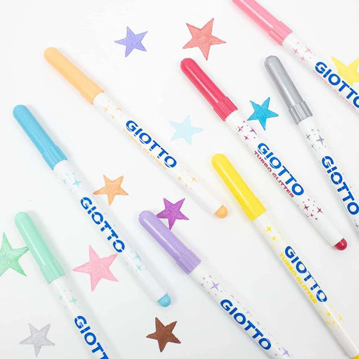 Rotuladores Giotto Turbo Glitter Pastel 8 Bolígrafos