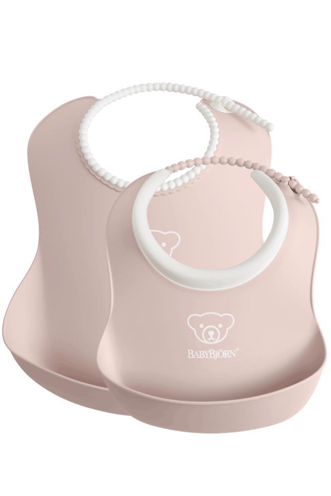 Set de 2 baberos BabyBjörn en diferentes tamaños Rosa pastel