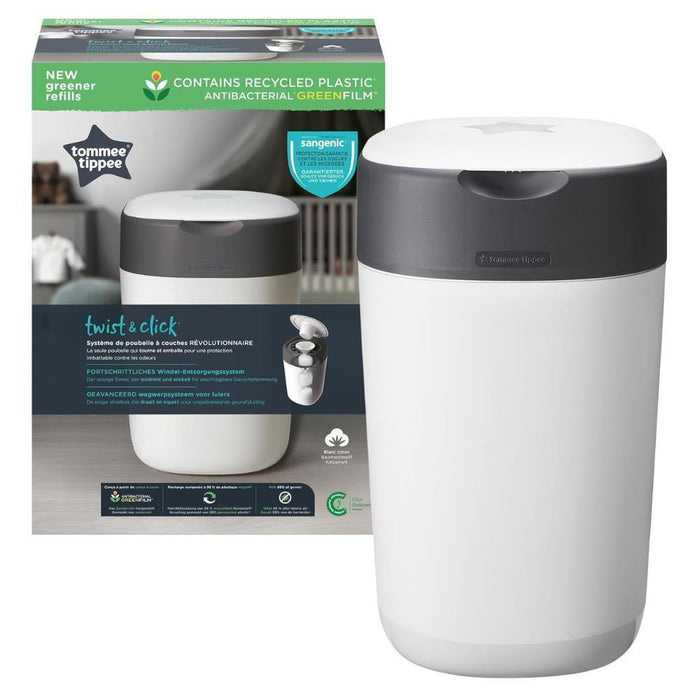 Tommee Tippee Sangenic Contenedor de pañales Twist and Click Blanco