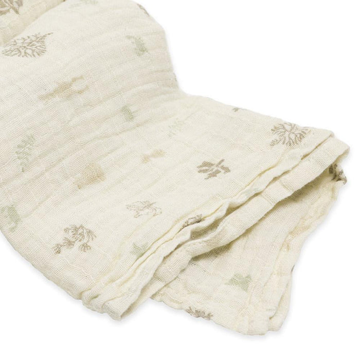 2 Musselinas em Algodão Baby Livia Folhas 75x75cm