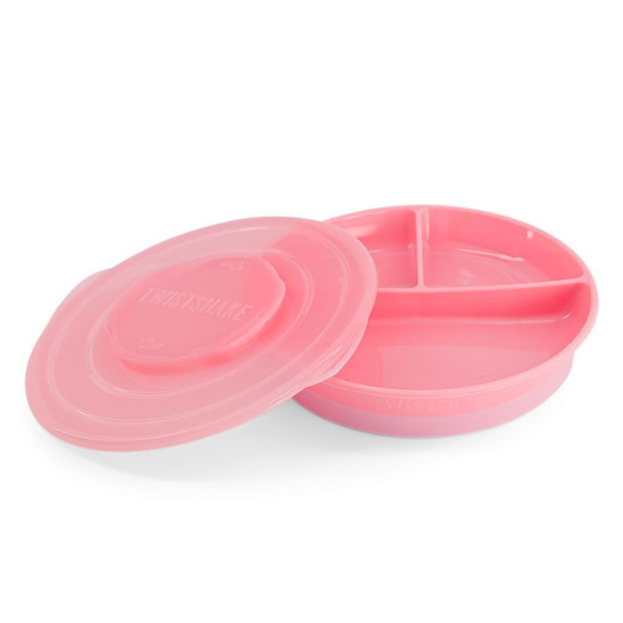 Prato em Silicone com Divisórias e Tampa Twistshake Pink 210ml