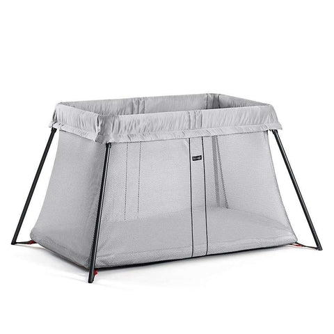 BabyBjörn Grey Travel Cot with Fitted Sheet