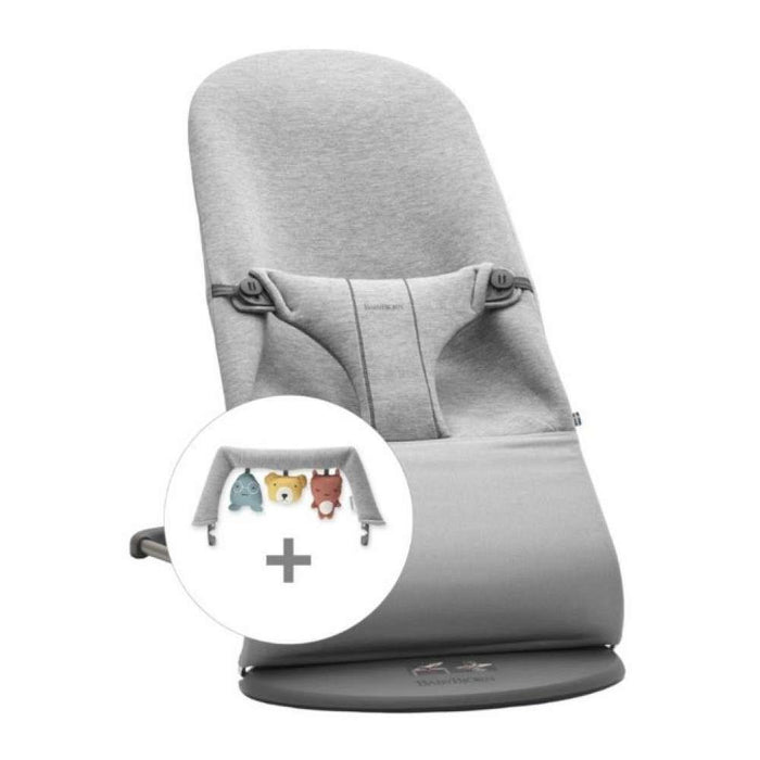 BabyBjörn Bliss 3D Jersey Light Grey Lounger + Soft Friends Toy