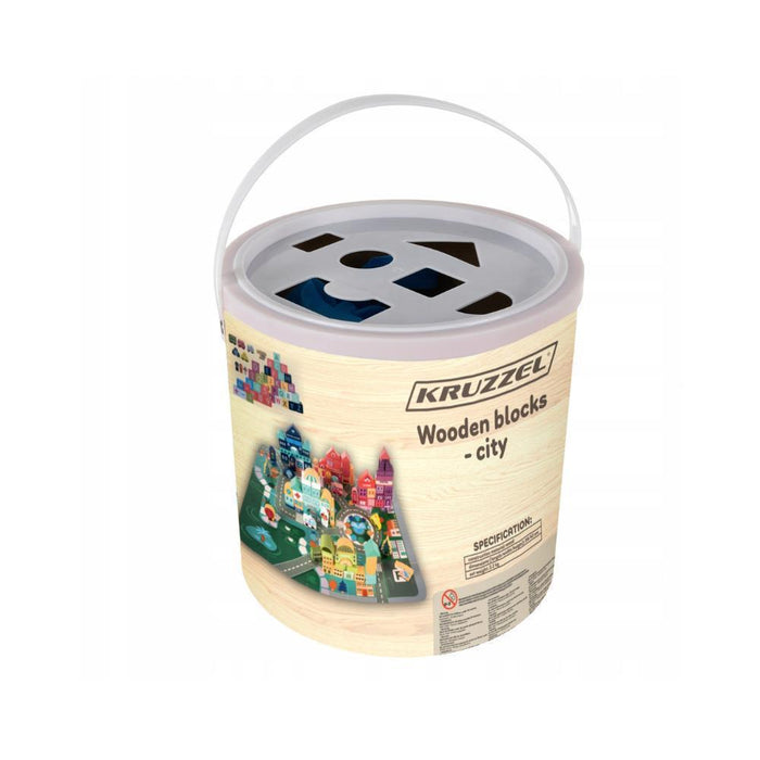 Blocos para Construção de Cidade em Madeira 100 Peças