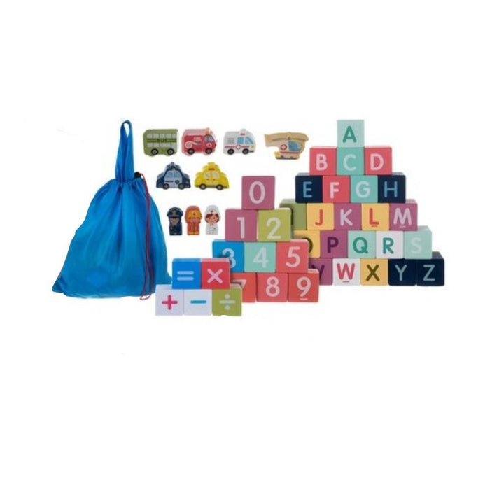 Blocos para Construção de Cidade em Madeira 100 Peças