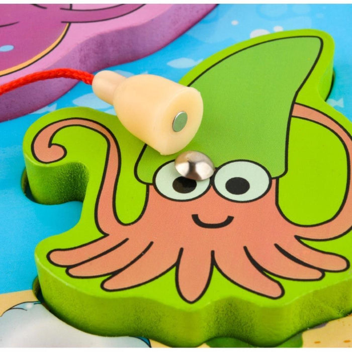 Puzzle/Jogo de Pesca Magnético em Madeira