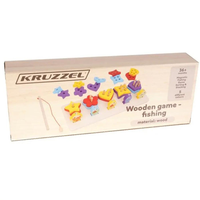 Puzzle de Formas e Jogo Pesca em Madeira