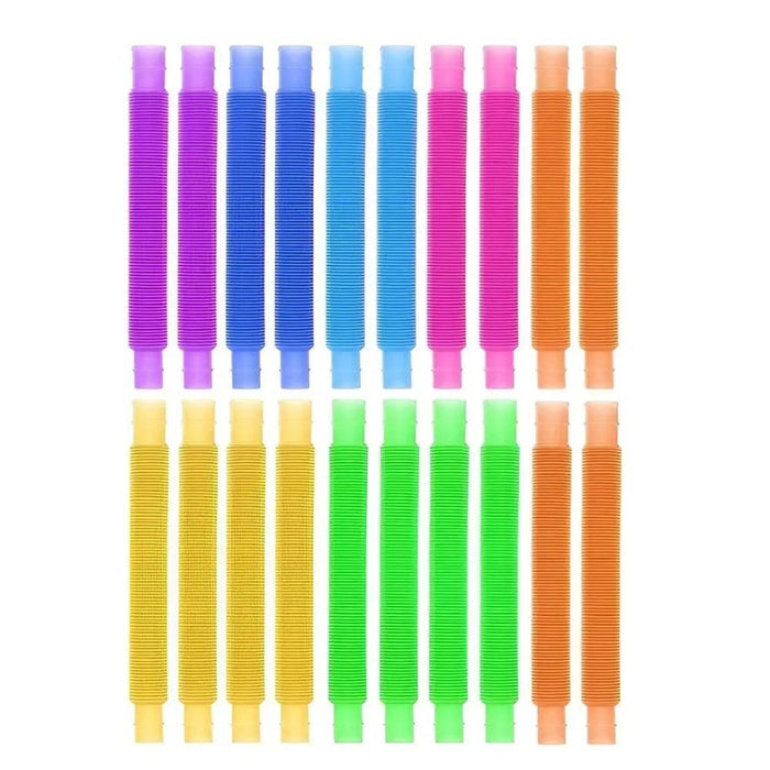 Tubo de Encaixe Sensorial Colorido  20 Peças