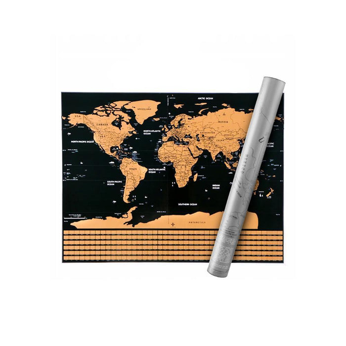 Mapa do Mundo para Raspar com Bandeiras 82x59cm