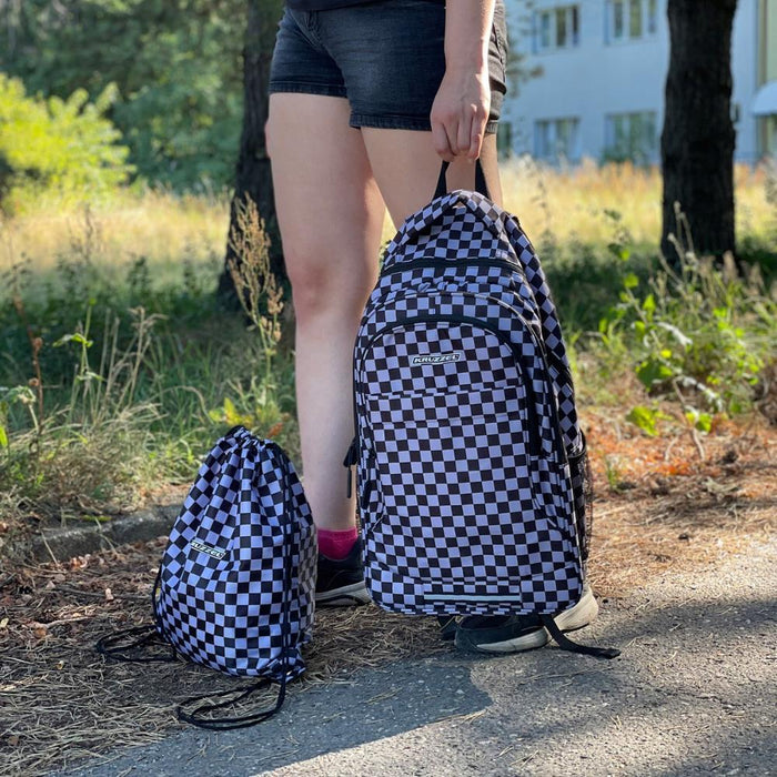 Mochila Checkerboard 50cm com Saco/Mochila