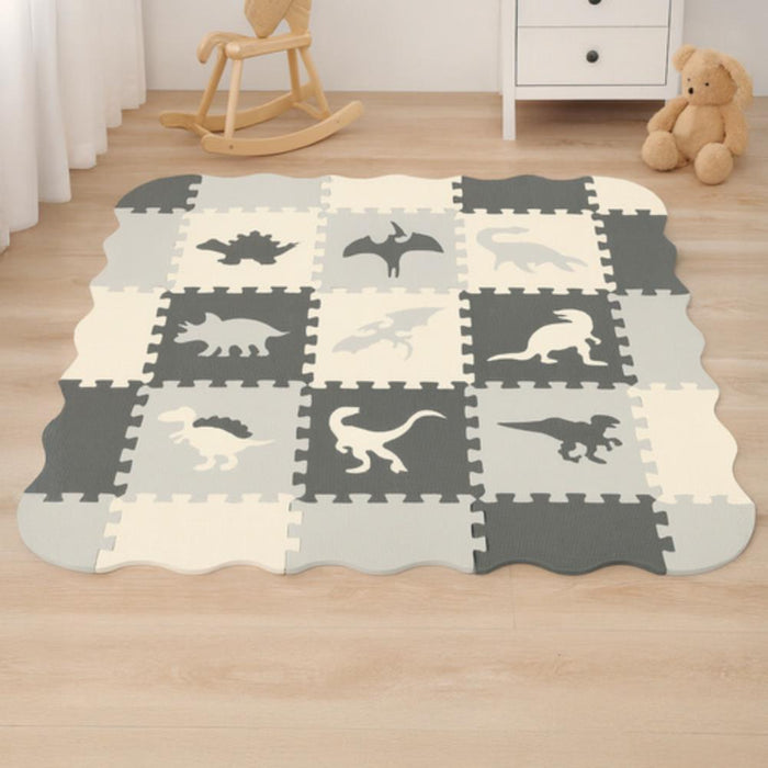 Tapete Puzzle em Eva Dinossauros 106x106cm