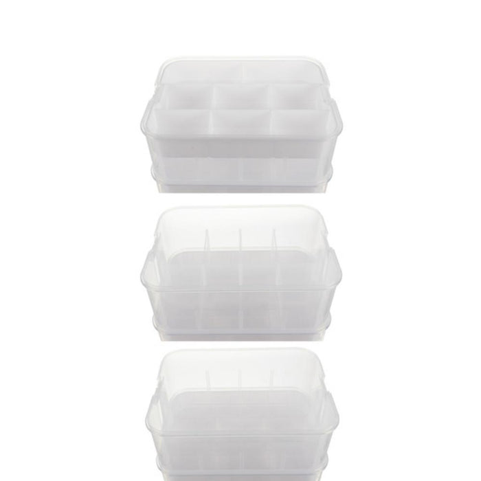 Caixa Organizadora com 3 Níveis e Divisórias para Blocos de Construção 22 Litros