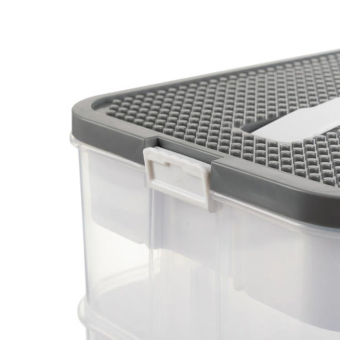 Caixa Organizadora com 3 Níveis e Divisórias para Blocos de Construção 22 Litros