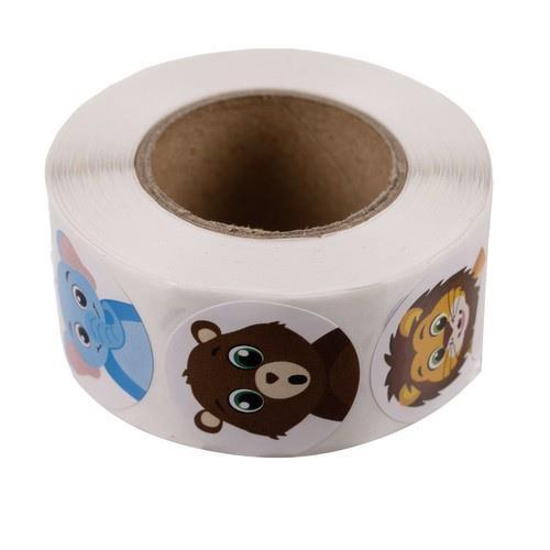 Rolo com 500 Autocolantes de Animais