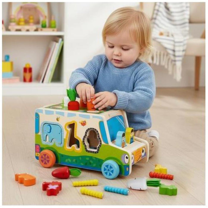 Carrinha de Atividades e Encaixe em Madeira