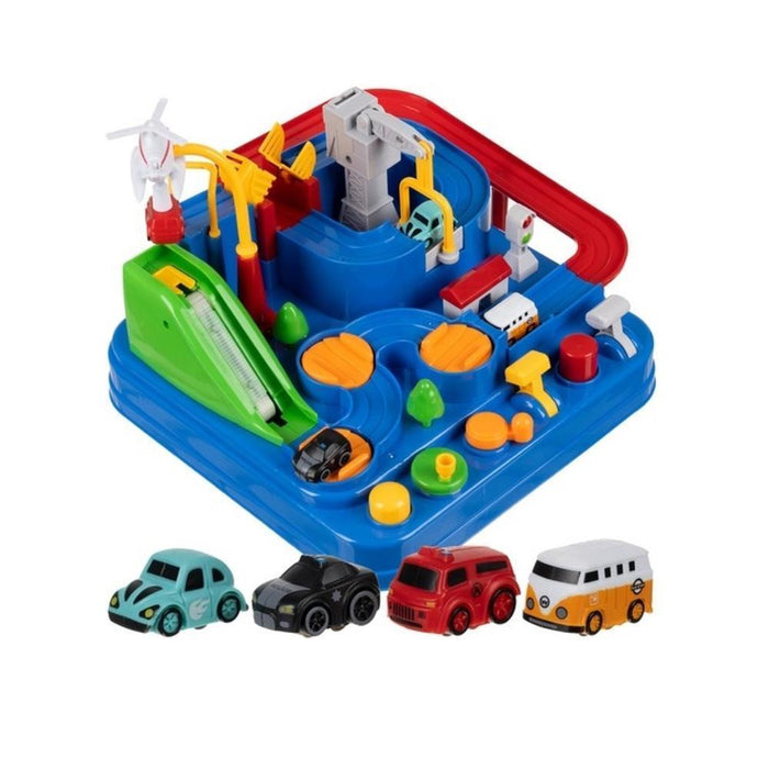 Jogo de Pista com Obstáculos e 4 veículos