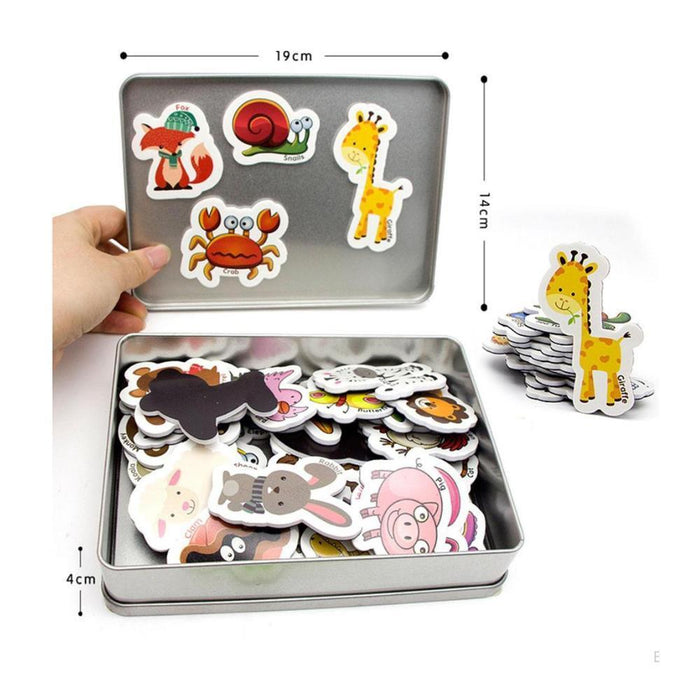 40 ímanes Magnéticos Animais em Caixa de Metal