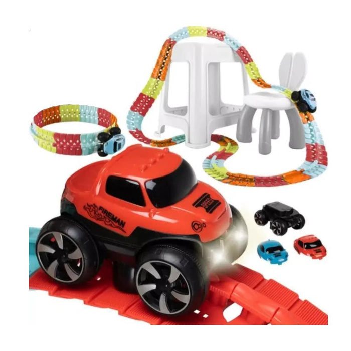 Pista de Construção Flexível com Carro Led 192 Peças