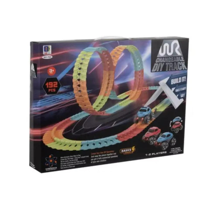 Pista de Construção Flexível com Carro Led 192 Peças