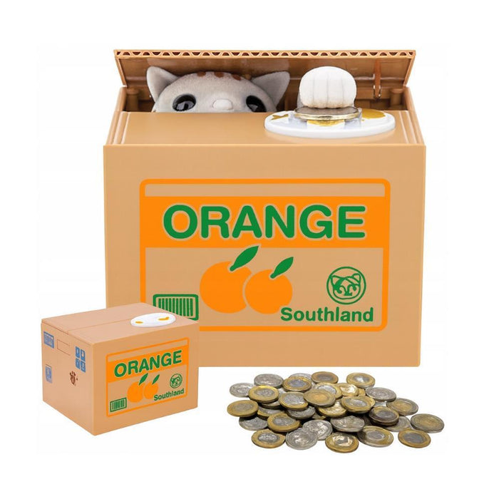 Caixa Mealheiro Gato Apanha Moedas Interativo