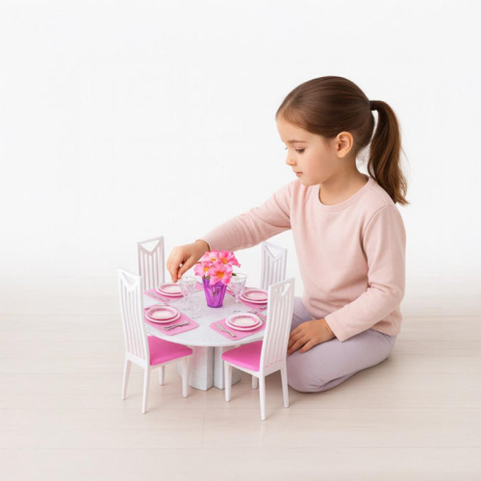 Mesa de Jantar com Acessórios para Bonecas