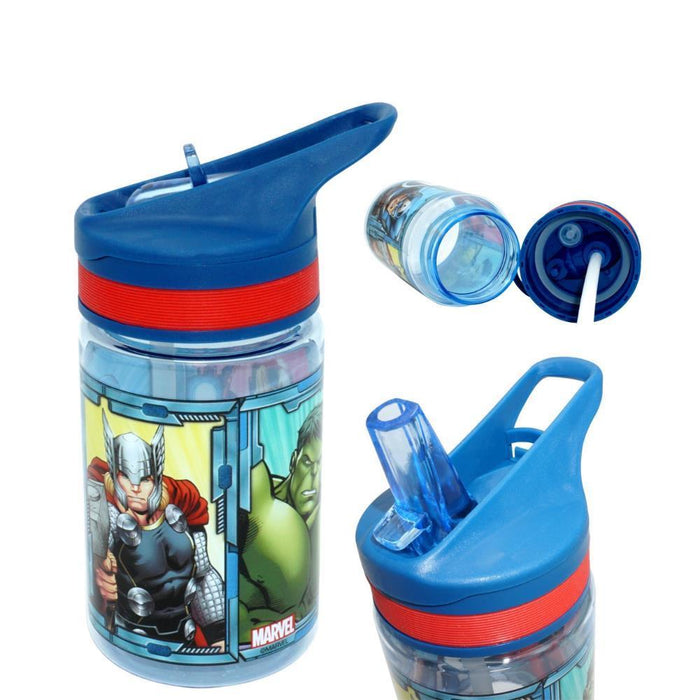 Garrafa com Palhinha Flip Marvel Avengers 400ml