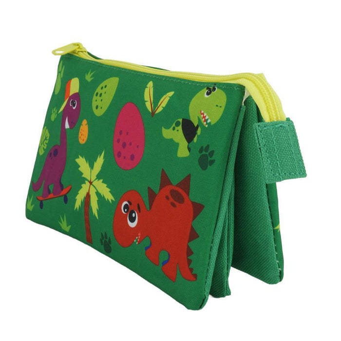 Estuche Crazy Dino de 3 compartimentos