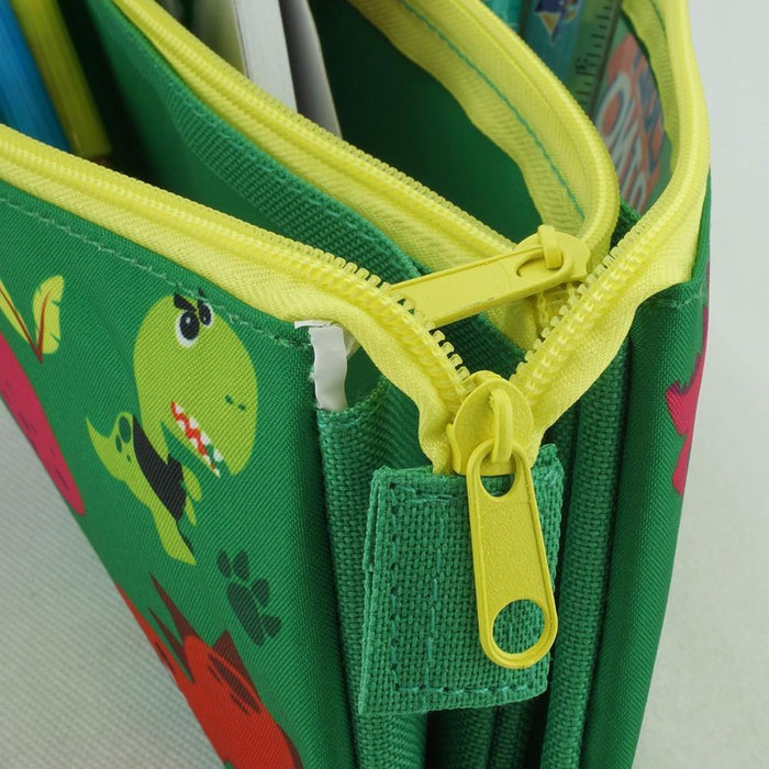 Estuche Crazy Dino de 3 compartimentos