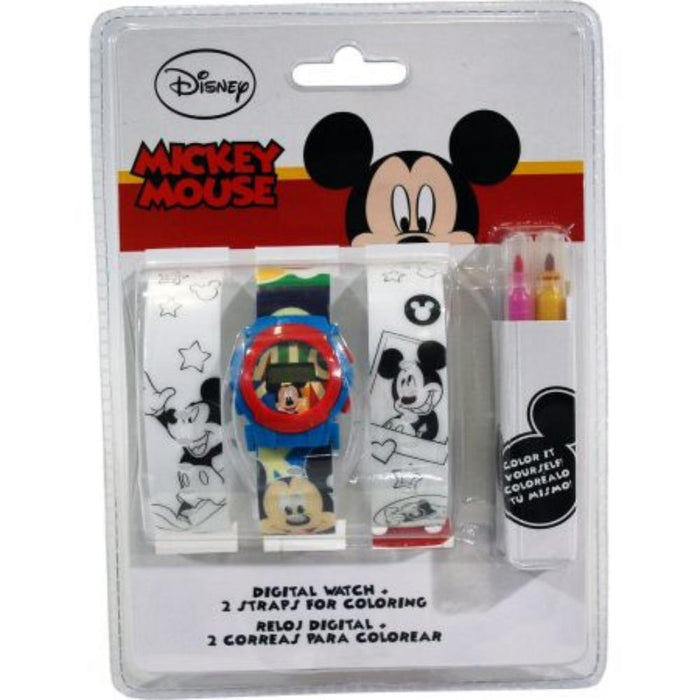 Mickey Digital Watch + 2 Coloring Bracelets