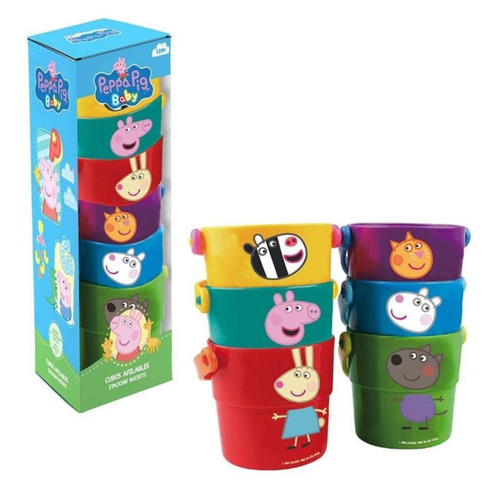 6 Baldes Empilháveis Peppa Pig