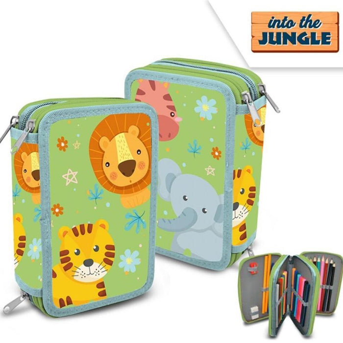 Estuche Triple con Material Into The Jungle