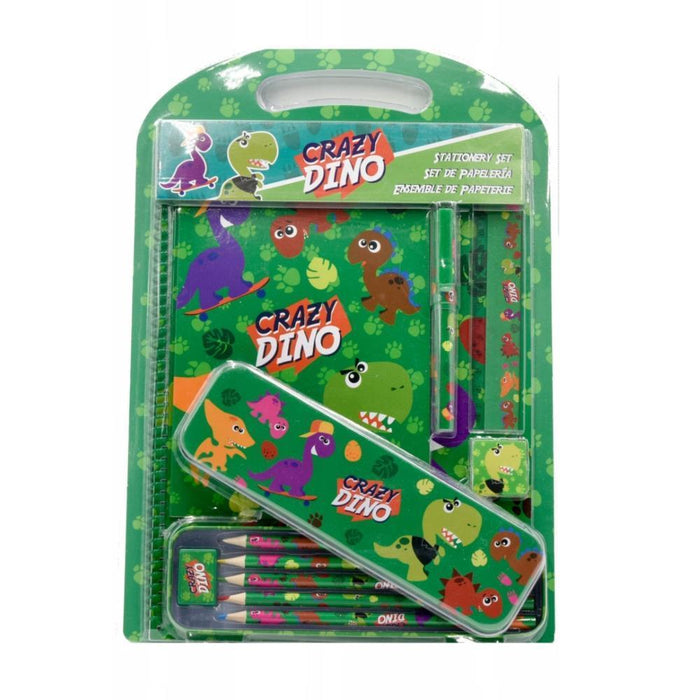 Conjunto de Papelaria Crazy Dino 7 Peças