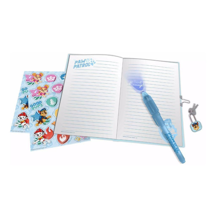 Diário com Caneta Mágica de Luz UV Patrulha Pata