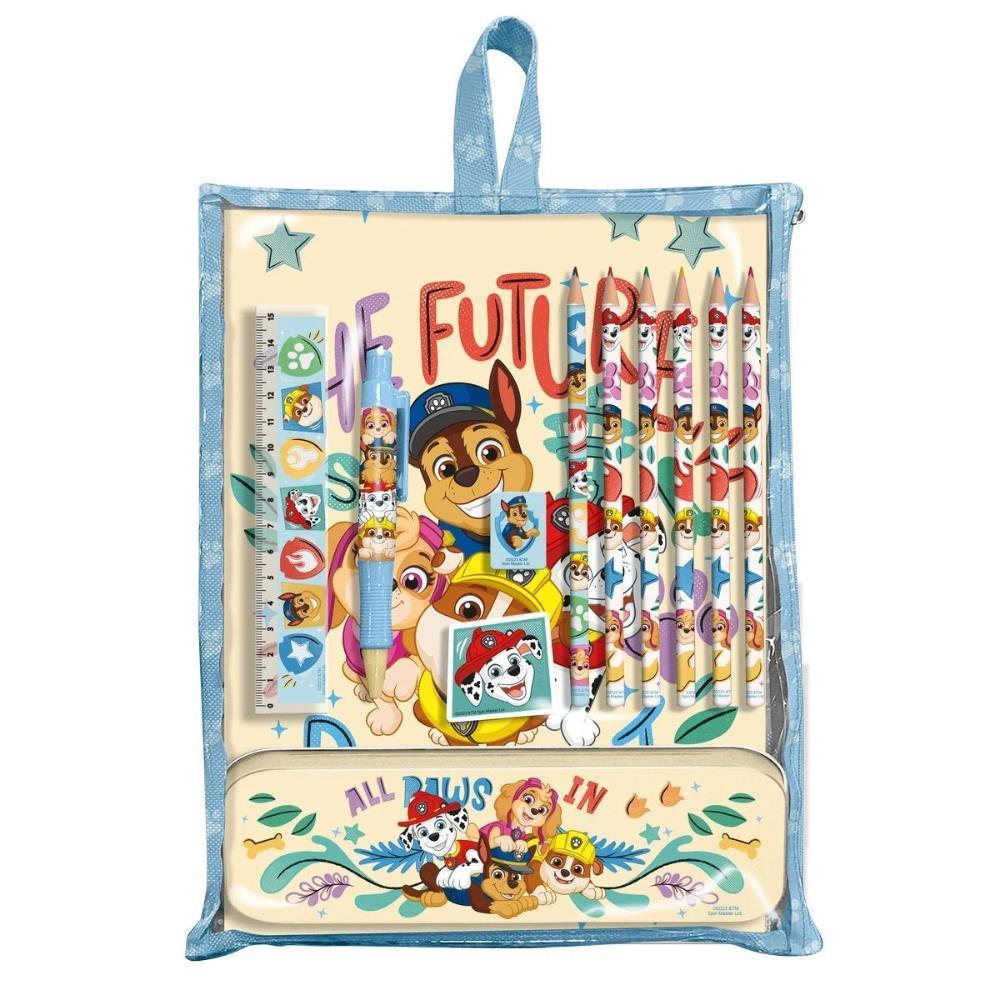 Set de artículos de papelería de Paw Patrol con estuche metálico