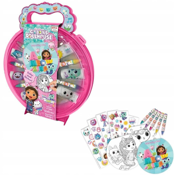 Conjunto de Pintura com Lápis de Cera e Mala Gabby´s Dollhouse