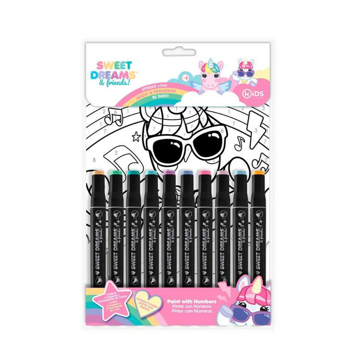 Conjunto de Colorir com Números com 10 Canetas Sweet Dreams